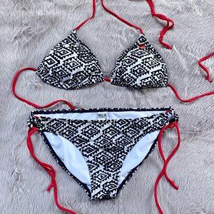 Black & white Billabong Bikini with red strings